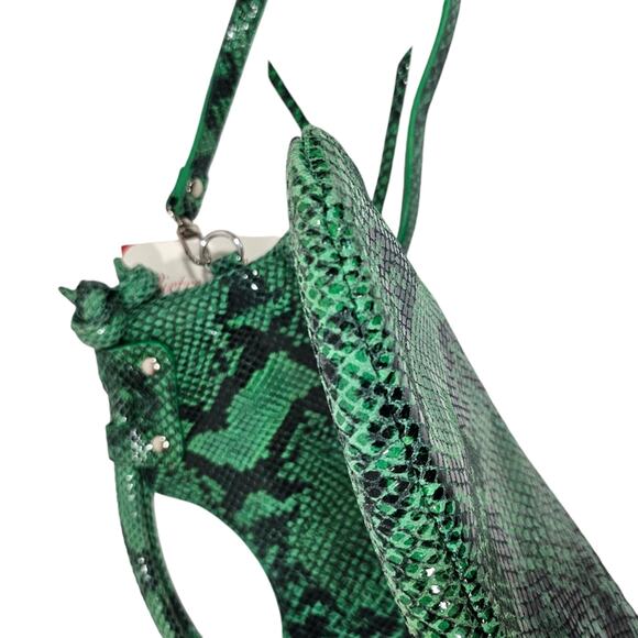 Pietro Alessandro Green Reptile Fold Over Bag - Picture 8 of 13